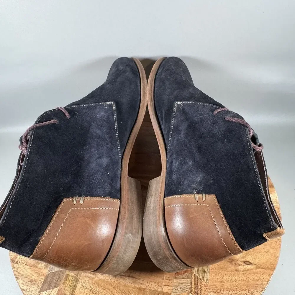 S Johnston & Murphy Leather Chukka Men’s 12 Blue‎ Lace Up Casual Business Italy